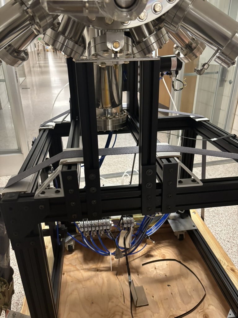 PVD chamber frame during assembly
